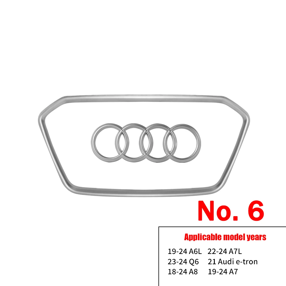 Auto-Styling Lenkrad-Mittelkappen Zierleisten Zubehör Logo für AUDI A6L Q7 Q3 Q5L Q8 A7L Q6 E-TRON SQ5 Q5 A7 A5 A3 A4L A8L A8