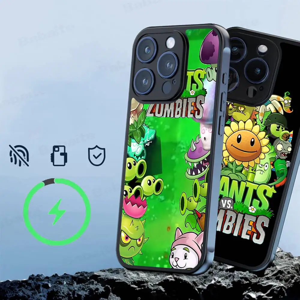 

P-Plants Vs Z-ZombieS GAME For Magsafe Magnetic Case For IPhone 17 Air 16 15 14 13 12 11 Pro Max Plus Wireless Charging