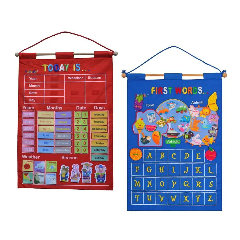 Dagelijkse kalender voor kinderen, leerkalender voor kinderen, educatieve kalender voor kinderen, weerkalender op kinderen