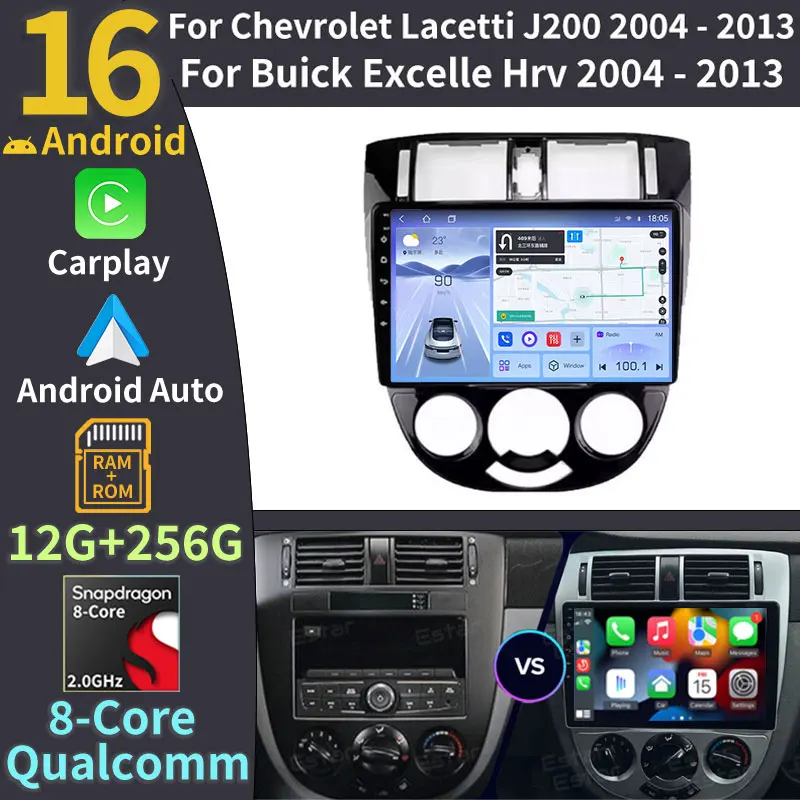 Radio Multimedia para Auto Android 16 2DIN con GPS para Chevrolet Lacetti J200, Buick Excelle Hrv 2004-2013 y Daewoo Gentra 2