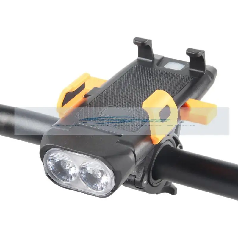 

4-в-1 велосипедный фонарь, фара для ночной езды, держатель для мобильного телефона с звуковым сигналом, светильник для горного велосипеда