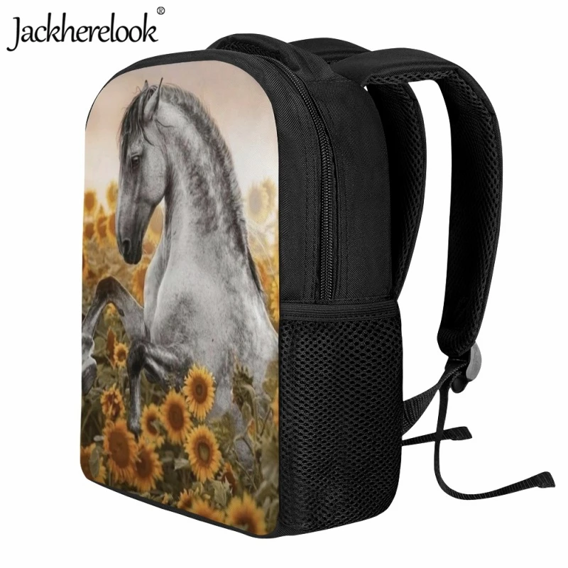 Jackherelook, художественный дизайн, Беговая лошадь, школьная сумка с 3D принтом, детская новая сумка, модный трендовый практичный дорожный рюкзак