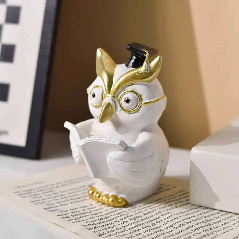 New Product Simulation Owl Action Resin Crafts Decoration Home Tv Cabinet Living Room Desktop Decoration Holiday Gift Toy Lovers