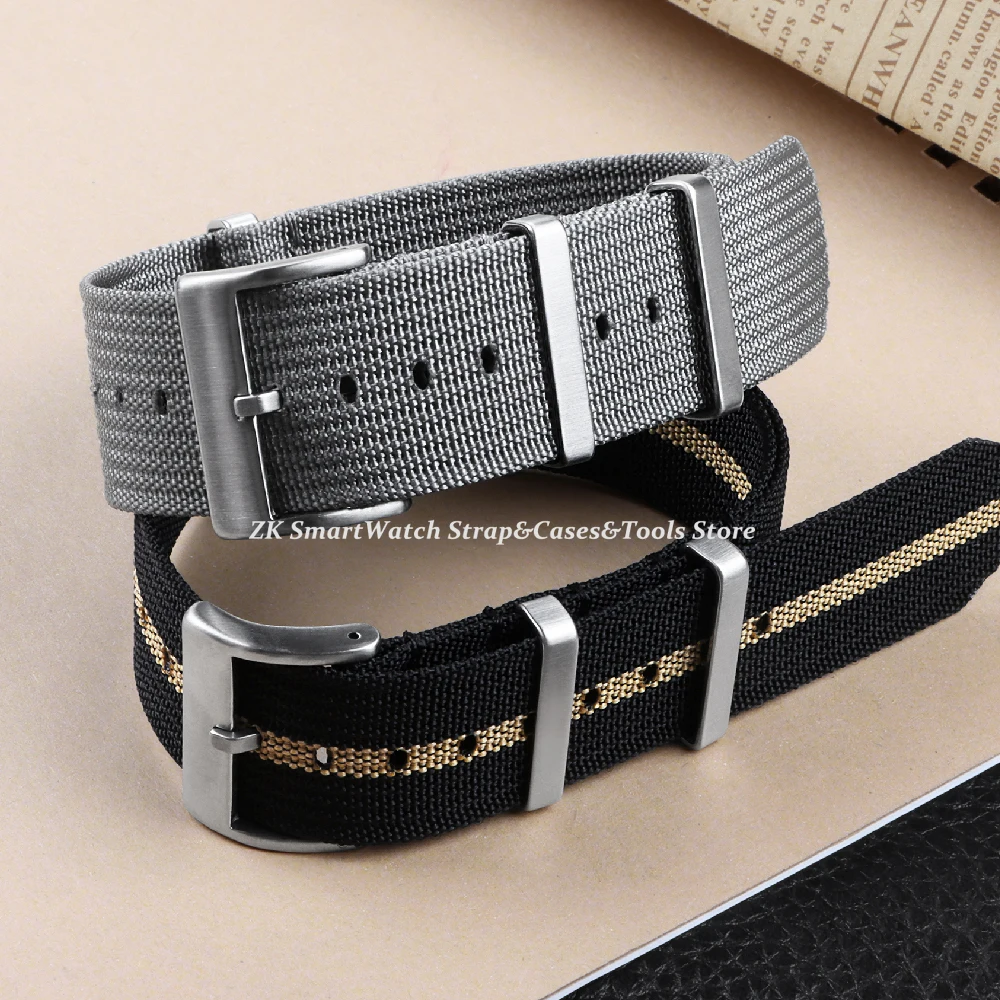 Ribbed Watch Strap 18mm 20mm 22mm for Omega Military Weave Sport Bracelet Belt with Clasp Fabric Replacement Wristband Men Women - view 4