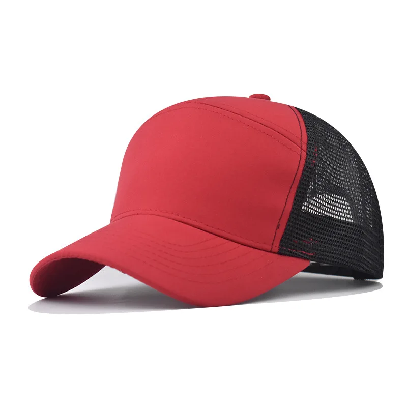 Customized Printed Logo 7-Piece Baseball Cap Men's And Women's Personalized Breathable Mesh Slightly Curved Brim Duck Tongue Hat