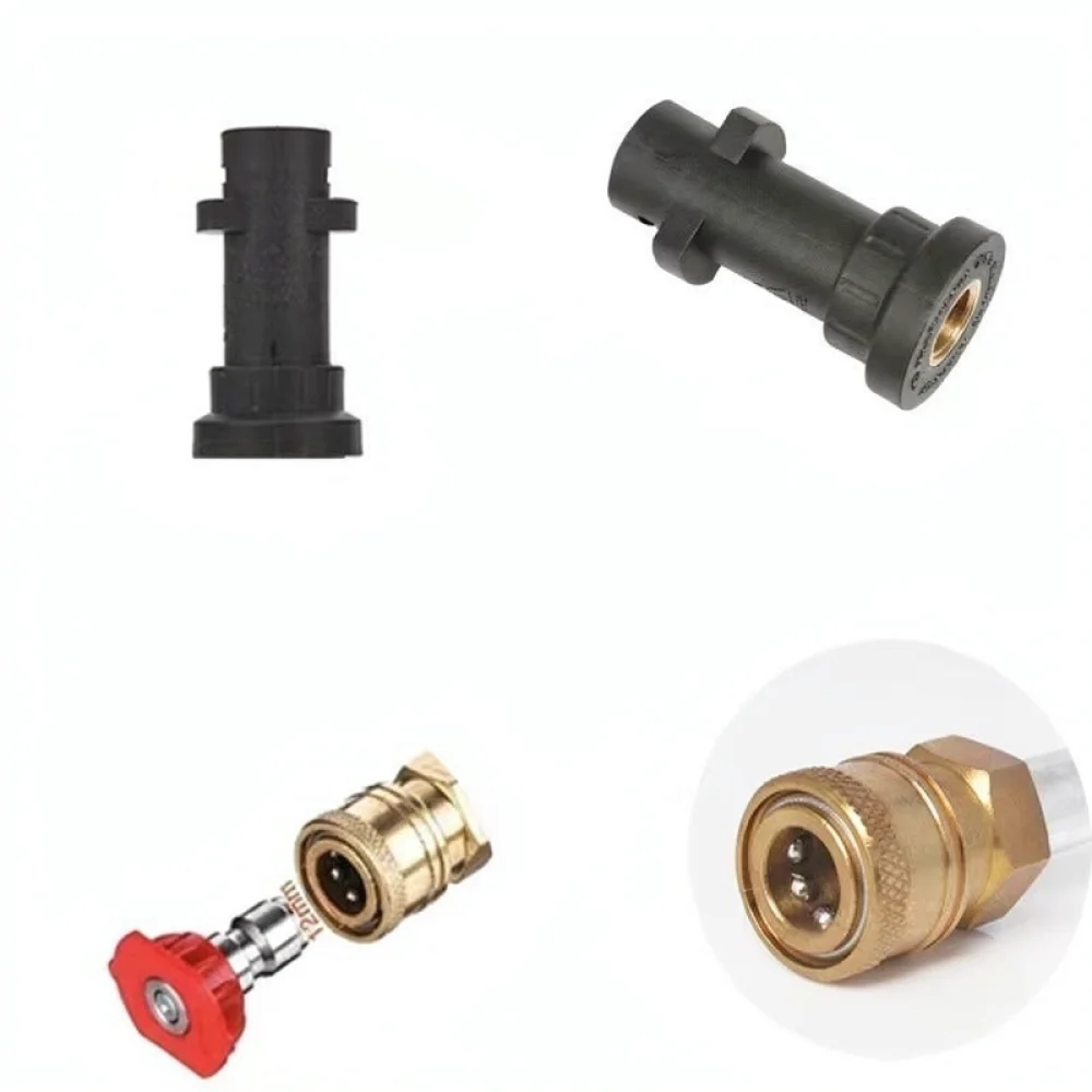 High Pressure Washer Adapter For Karcher K2 K7 Brass Fitting Spray Dispenser Colorful Nozzles Car Cleaning Parts Kit