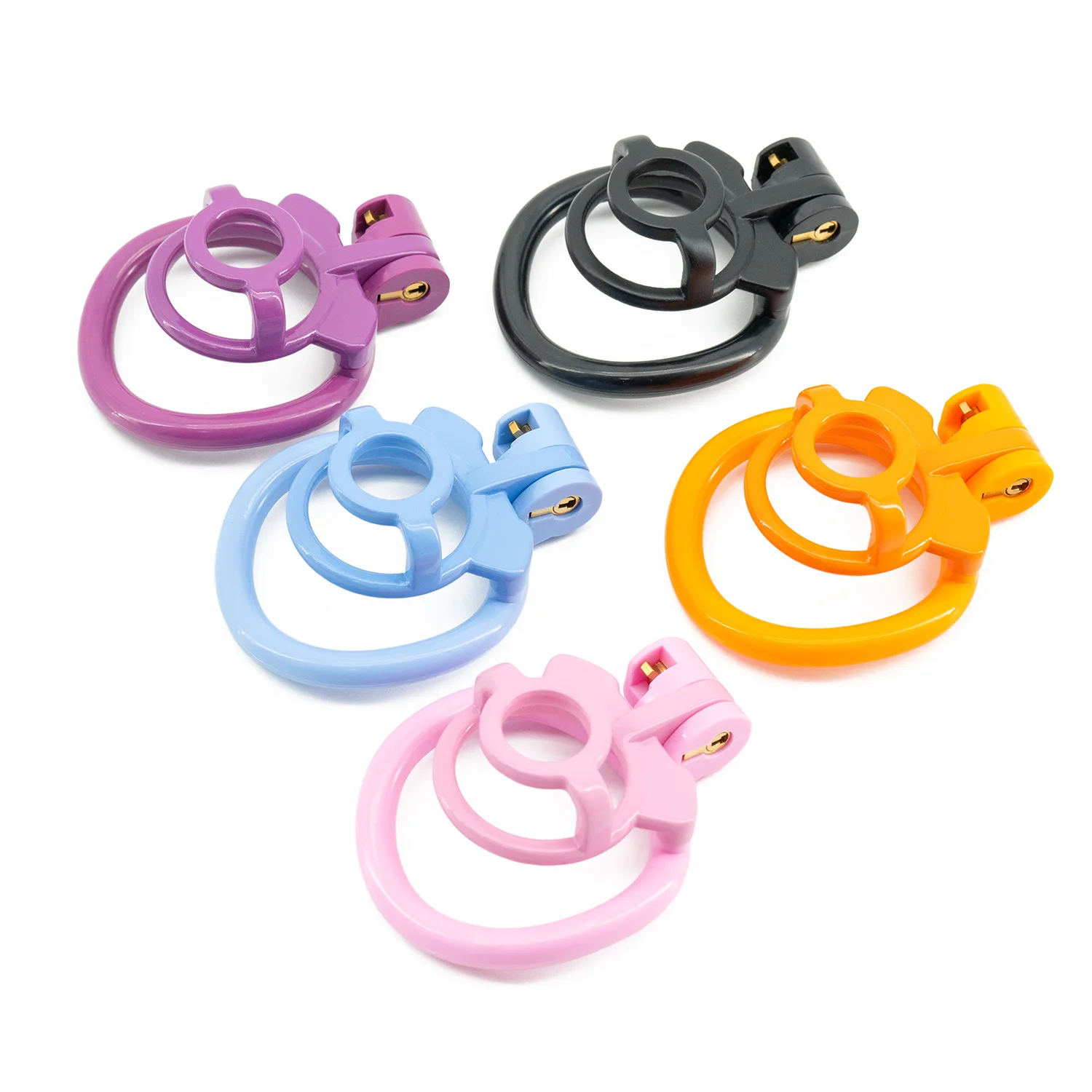 Męskie klatki na penisa z 4 pierścieniami na penisa, plastikowe, do zabawy erotycznej dla dorosłych, bez