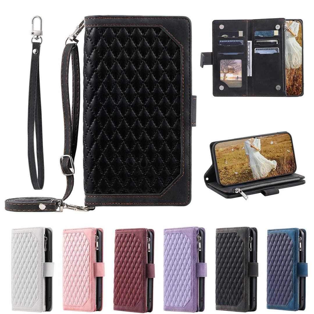 Plaid Retro Phone Case For OPPO A98 A78 A58X A17 A17K A1 A1X 4G 5G Wallet Cases Holster Butterfly Cute With Lanyard Flip Cover