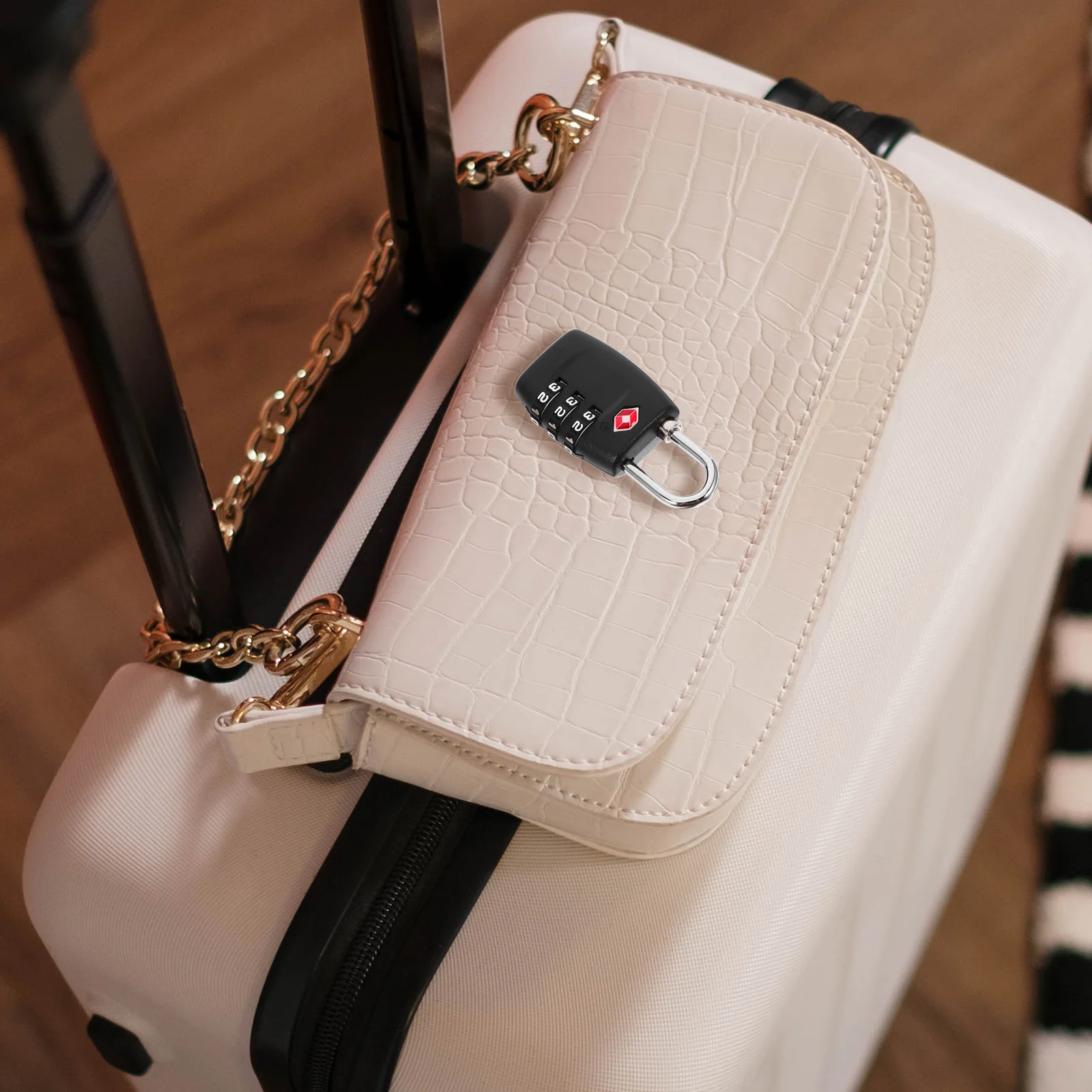 

Tsa-335 Tsa Approved 3 Combination Lock Password Lock For Luggage Suitcase Zinc Alloy Durable Black 6X3Cm Resettable