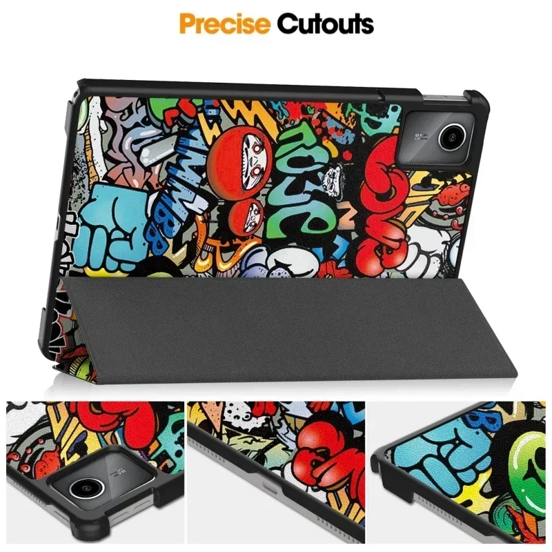 For Lenovo Tab M11 Case 11 inch Magnetic Tri-folding Tablet Hard Back Shell for Xiaoxin Pad 2024 TB331FC Smart Cover Funda Kids