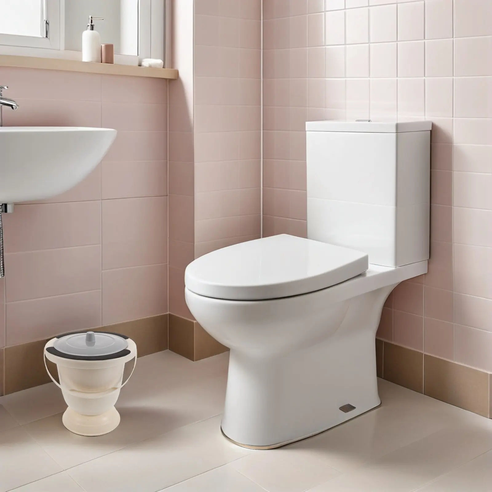 

Portable Camping Toilet for Adults Leakproof Chamber Pot with Lid Lightweight Portable Urinal Bucket Emergency Travel Bedside