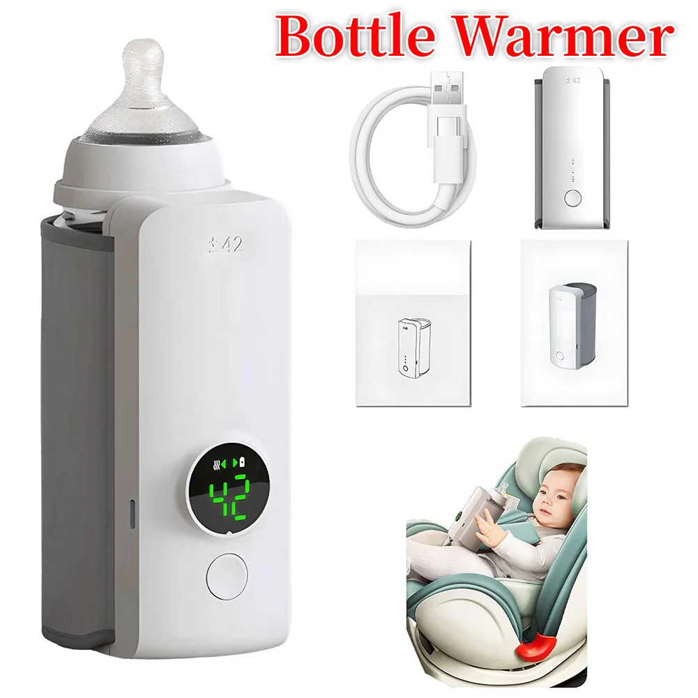 Calentador de leche recargable portátil USB de 6000mAh para bebé cubierta aislante de botella de temperatura constante al aire libre y calefacción de leche