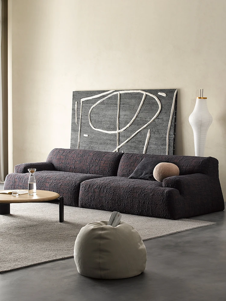 Fabric sofa, living room, 4 people, retro, modern, simple, and luxurious jacquard fabric designer