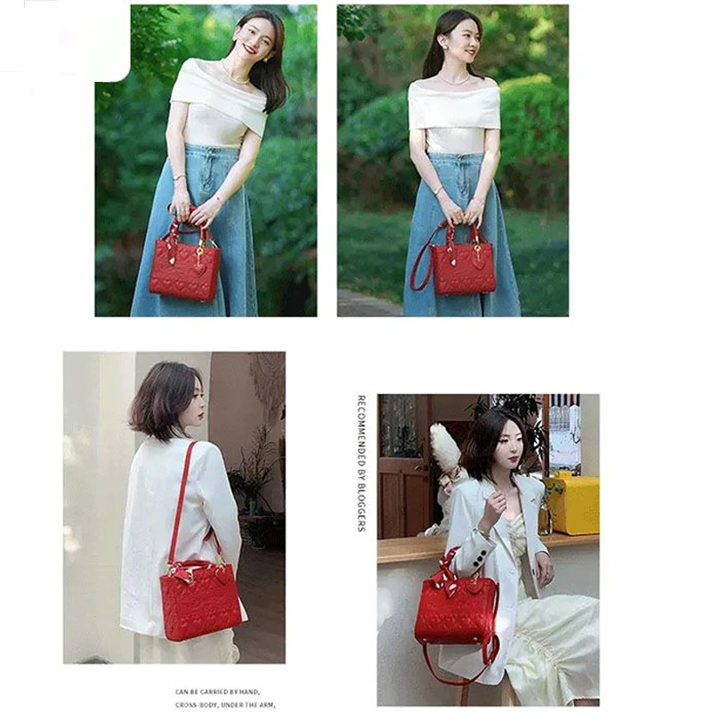 Fashion Artificial Leather Handbags Women Bags Scarf Princess Shoulder Bag Large Capacity Tote Bag Bridal Wedding Bag