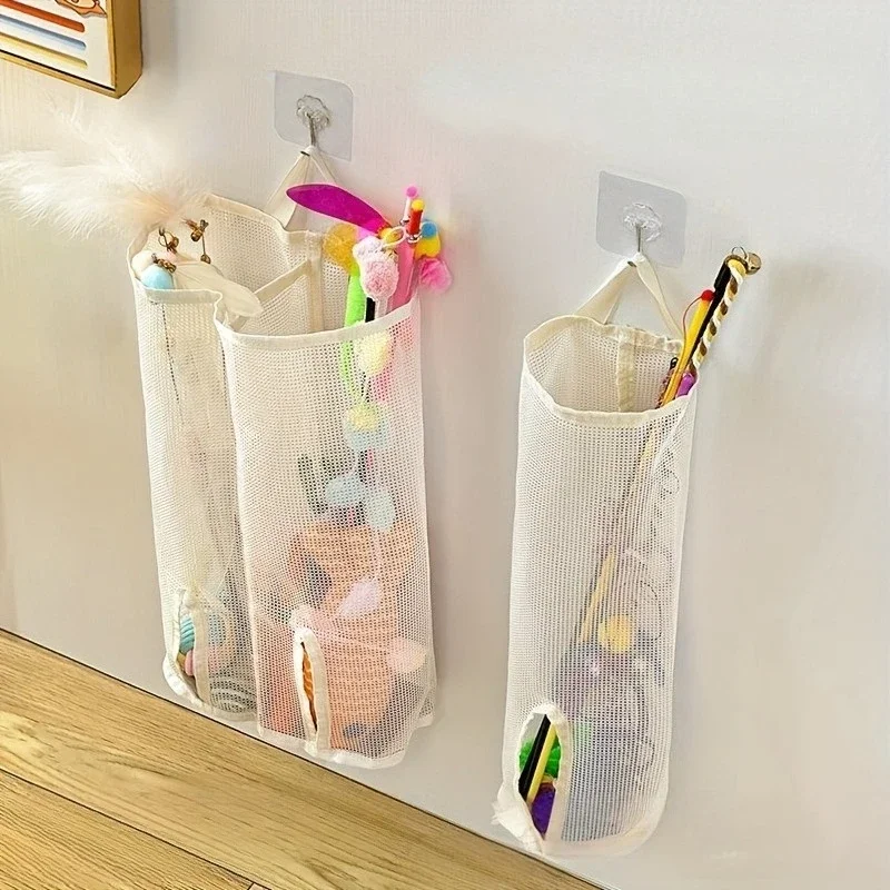 

Сумка для хранения, настенные сетчатые сумки для хранения игрушек для кошек, носков, нижнего белья, игрушек, подвесные сумки-органайзеры для одежды