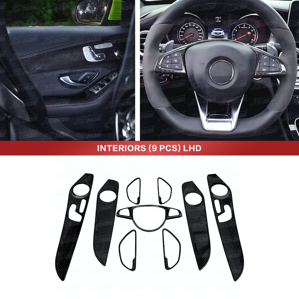 

Dry Carbon Fiber Interiors (9 Pcs) Lhd For Mercedes Benz C-Class W205 Amg C63 2015-2016