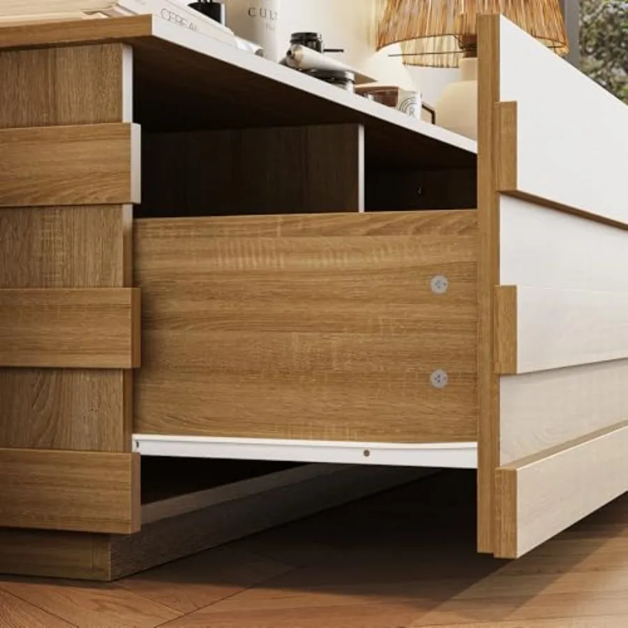 78.7 حامل تلفزيون مخدد مركز ترفيهي أنيق لأجهزة التلفاز حتى 85 بوصة وحدة تحكم تلفزيون حديثة طاولة وحدة تحكم الوسائط لغرفة المعيشة Wo #5