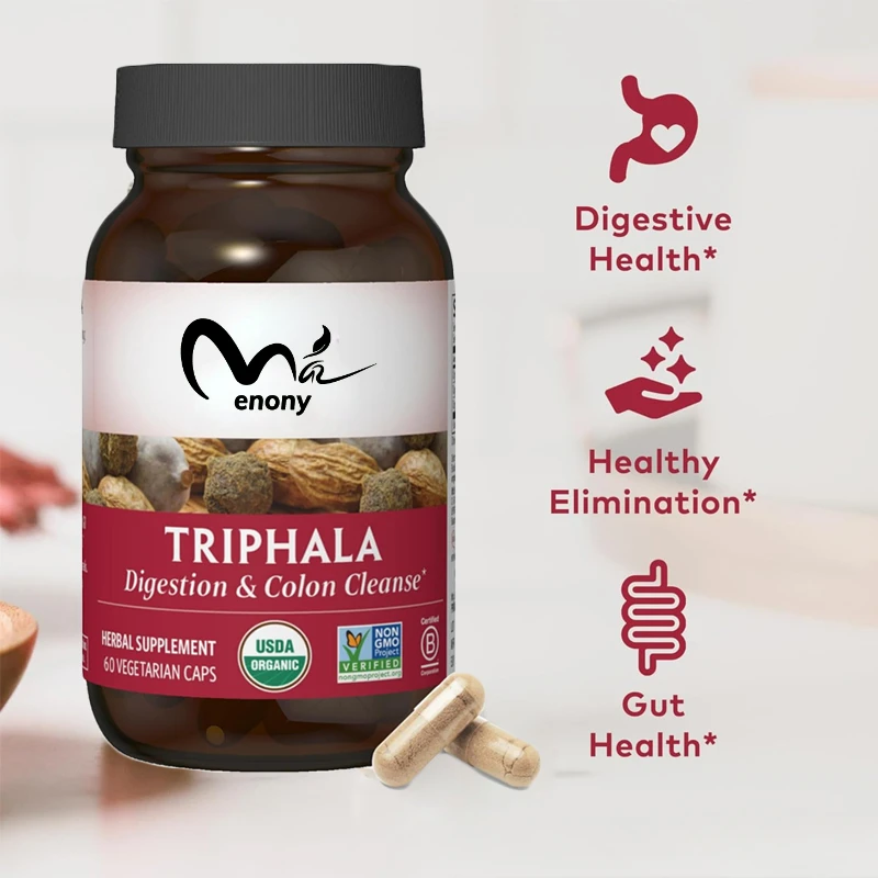 Triphala-Kapseln – enthält Amla, Bibitaki, Haritaki, Verdauung und Kolonik, Unterstützung des Immunsystems, reine Kräuterergänzungsmittel