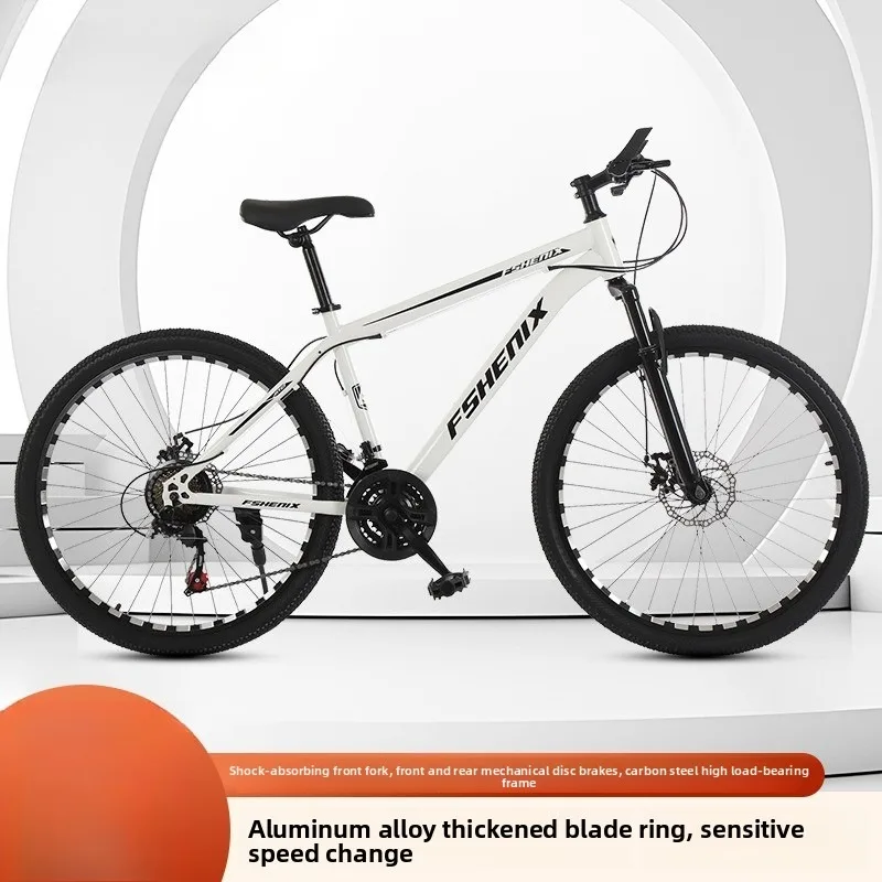 Mountain Bike 21 Speed Gears Shock Front Rear Disc Brakes Kids Bicycles for Cross Border Portable City Commute Travel Bicycle