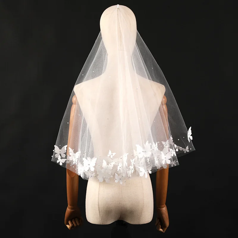 

Новая свадебная фата Мори, двухслойный головной убор с цветочным бантом, свадебный сертификат, регистрация, аксессуары для волос