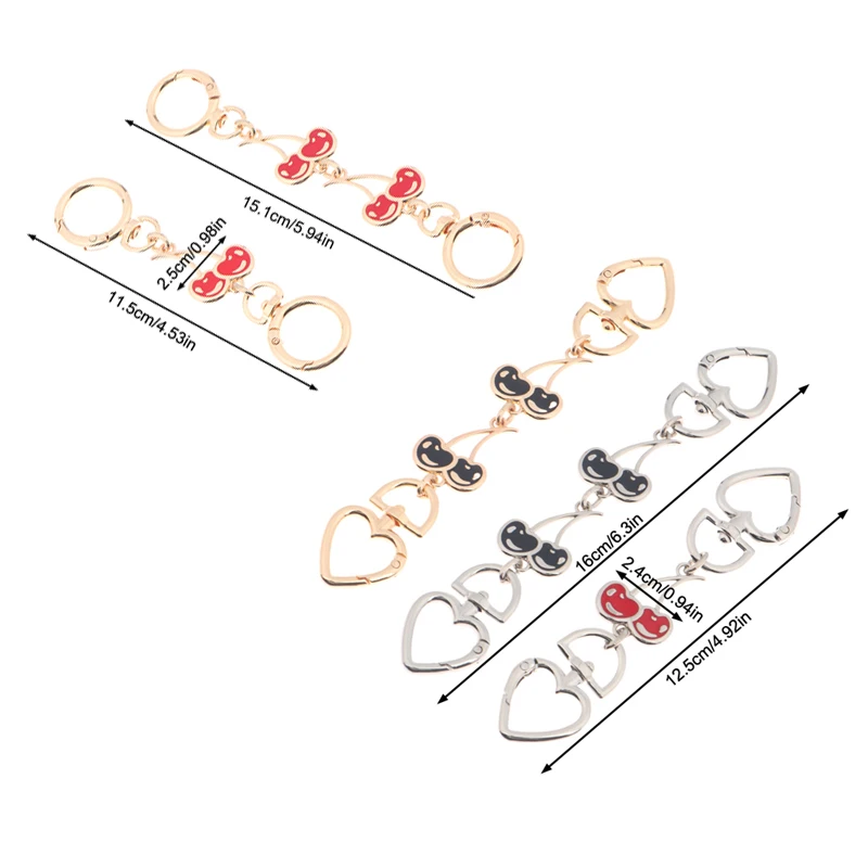 〔CC88〕1Piece Heart Buckle Cherry Bag Chain DIY Bag Strap Extension Replacement ,Women\'s Bag Decoration