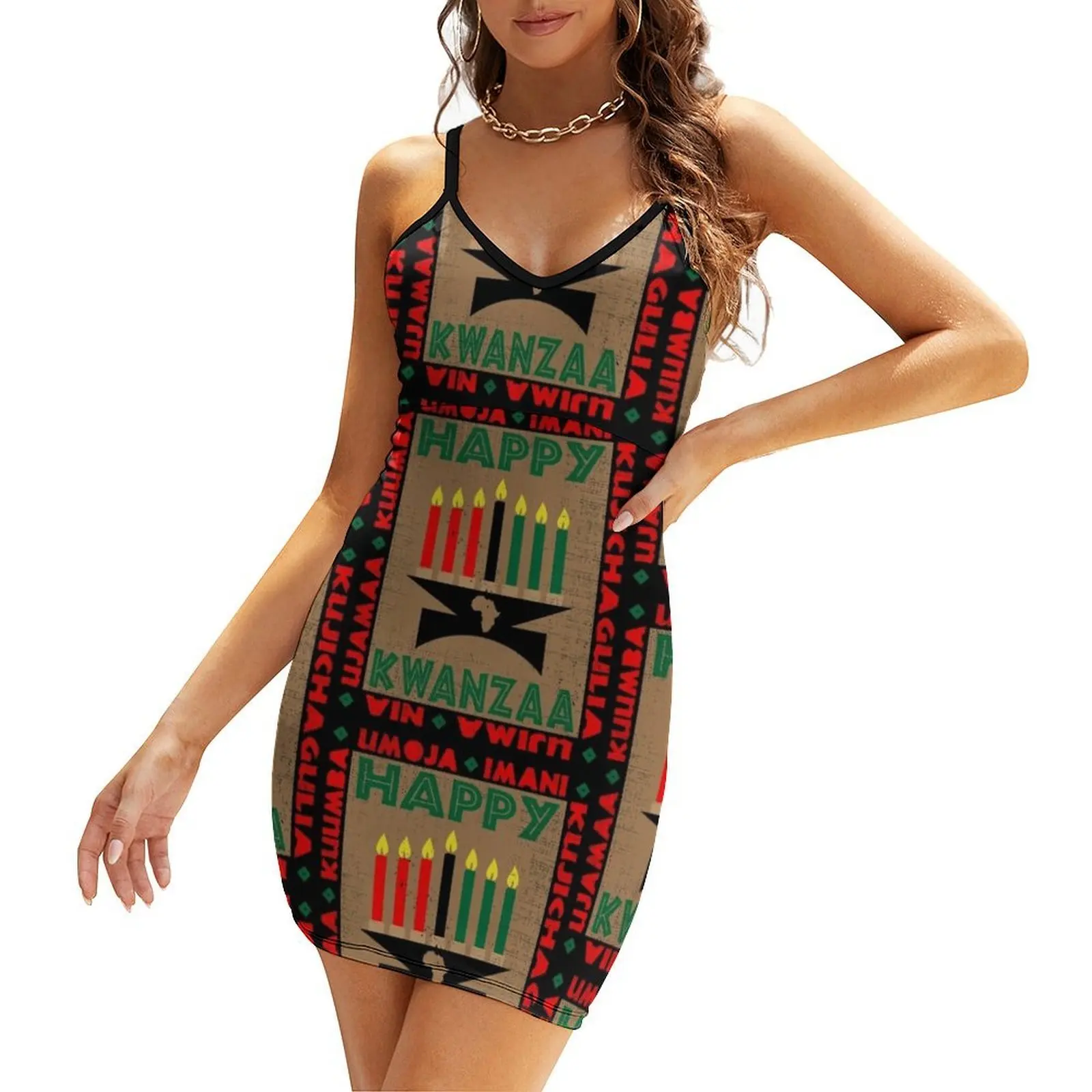 

Happy Kwanzaa Sling Dress chic and elegant evening dress sensual sexy dress for women for women summer