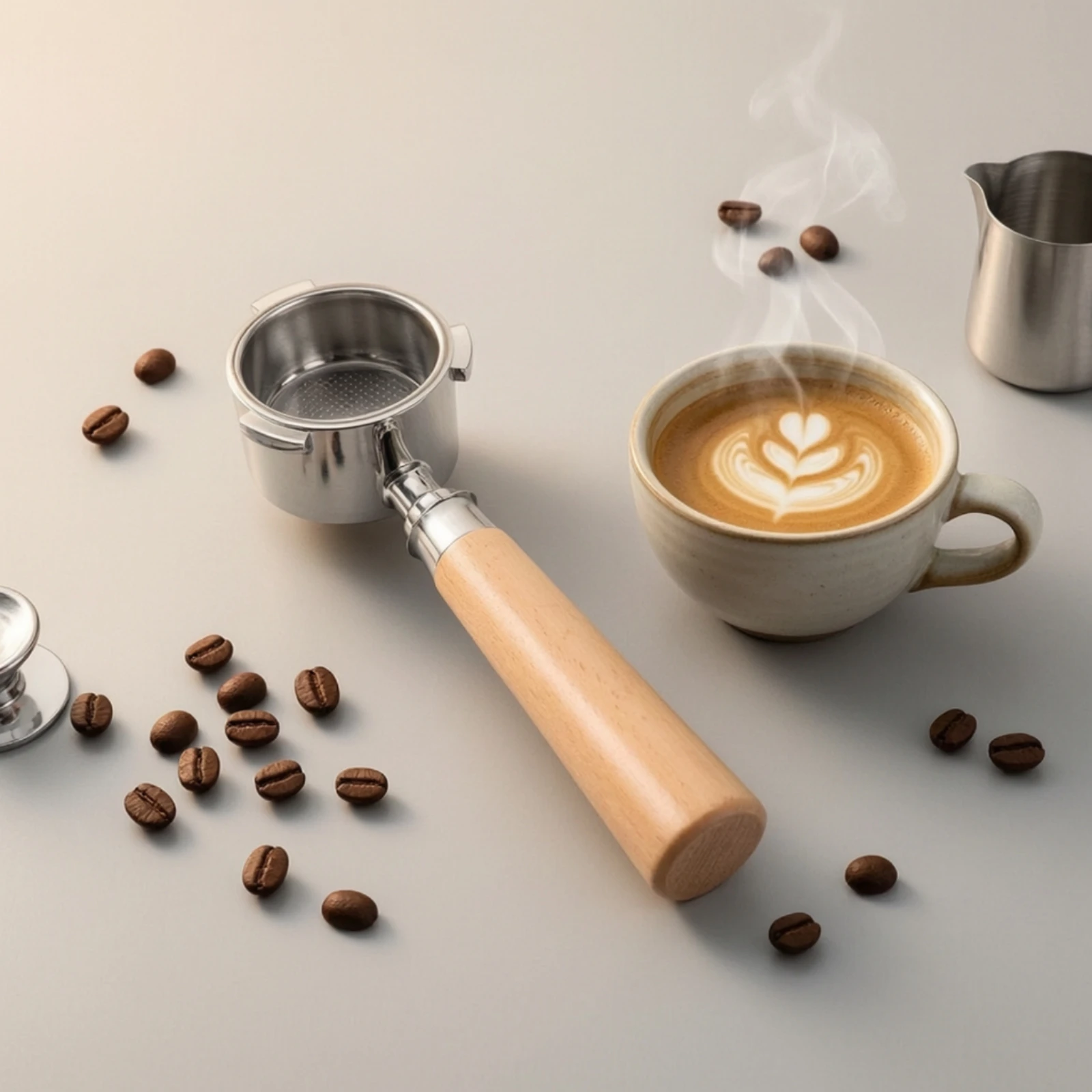 51mm Bottomless Portafilter Improves Extraction Espresso Portafilter Set Coffee Strainer Holder Reduces Spraying for Baristas