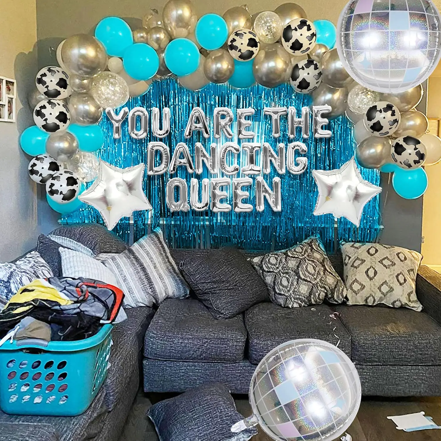 Laventy Blue Você é a Rainha da Dança Decoração, Bachelorette Party Decorações, Disco, Anos 70