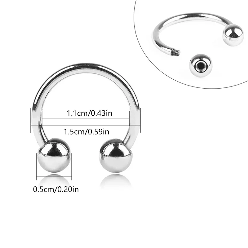 15-60mm U-shaped Rings Buckle Double-headed Screw Metal Buckle Collar Swimwear Hat Decorative Clasp Shoe Hook Sewing Accessories