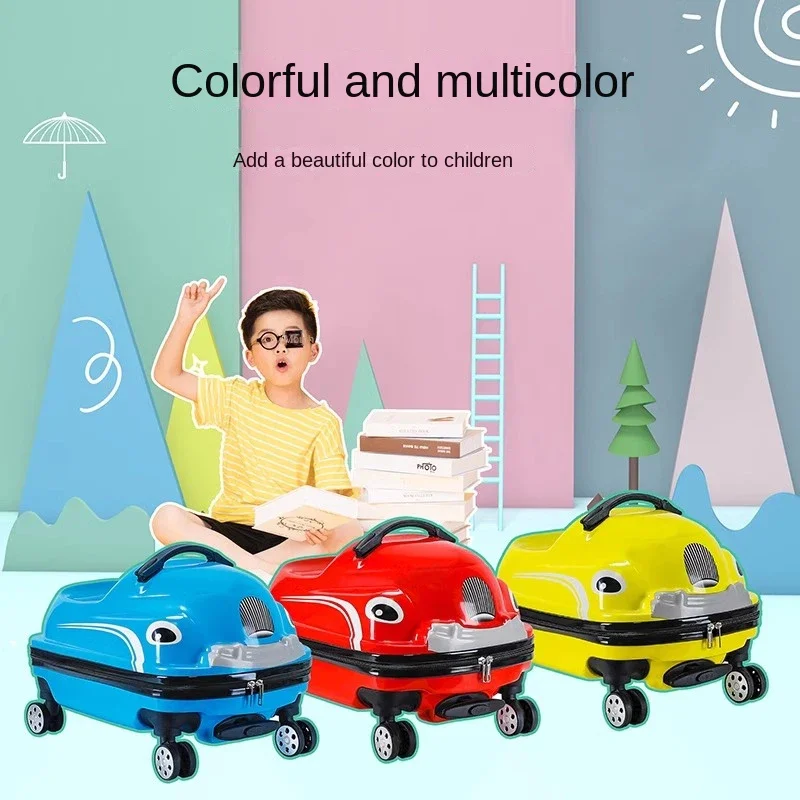 3D Car Cartoon Suitcase Boys Rolling Luggage Case for Children Trolley Case Stroage Toy Box Girls