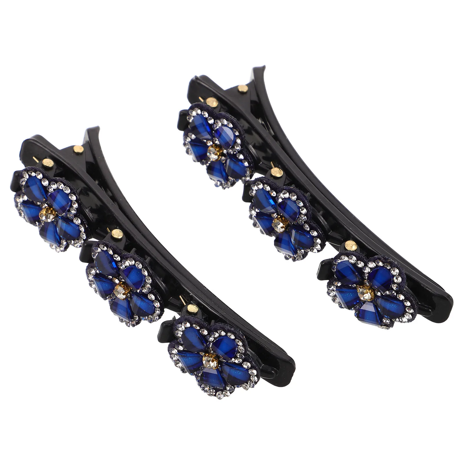 

2pcs Hair Clips Shiny Resin Five Petals Bridal Braid Pins for Women Hairdressing Side Clamps Wedding Flower Decorative