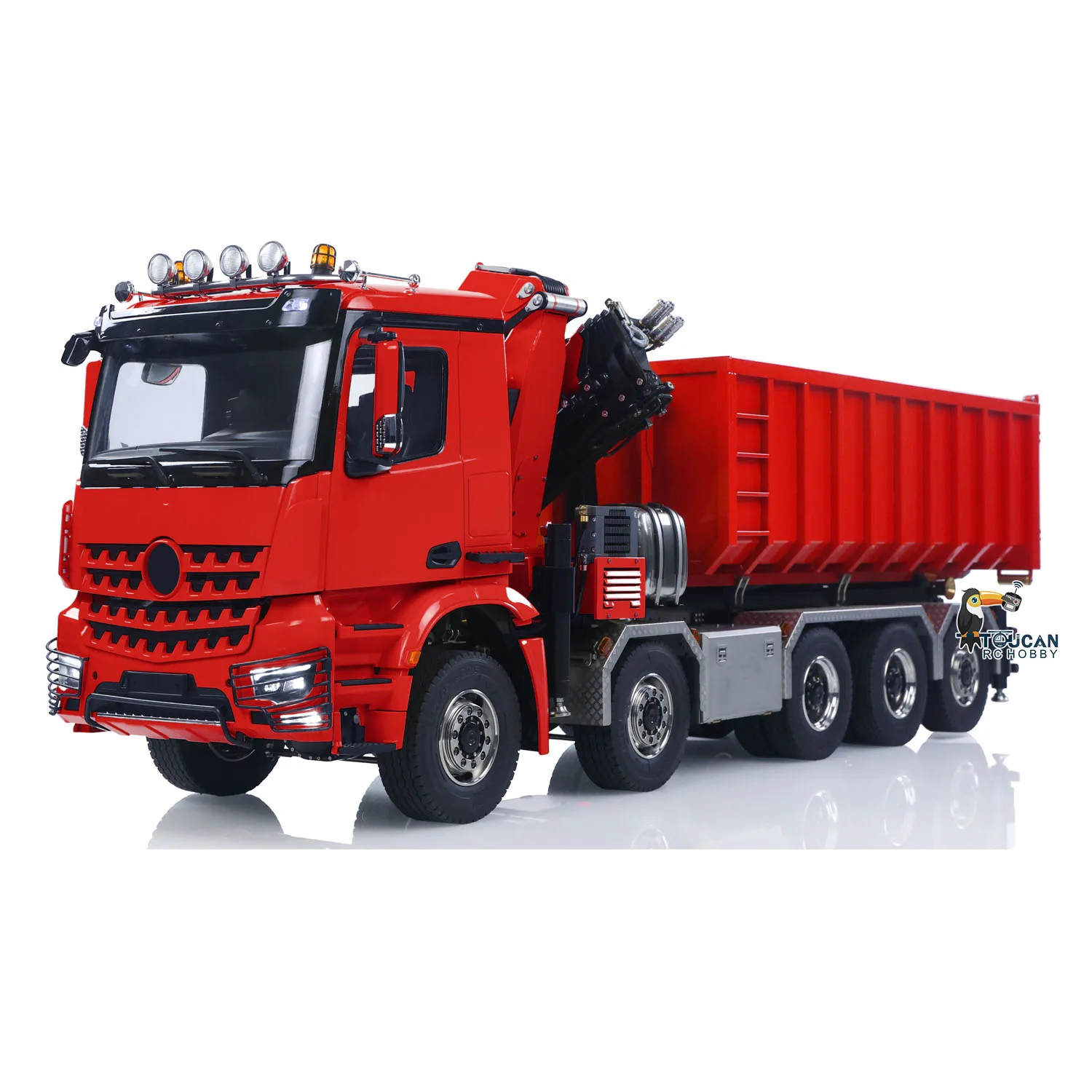 Metal Hydraulic RC Tipper Car 1:14 10x10 Remote Control Full Dump Crane Trucks Sound Light Car Machine Vehicle Model THZH1828