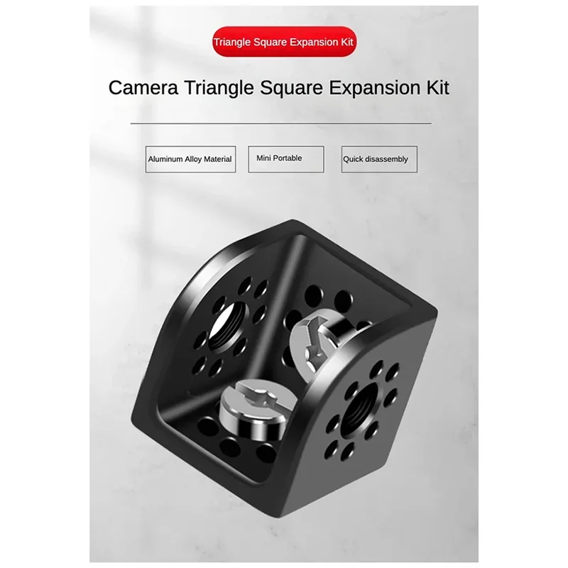 BNVN-Triangle carré accessoires d'extension de photographie 3/8 adaptateur de moniteur de Transmission d'image support de caméra boîtier d'appareil photo reflex