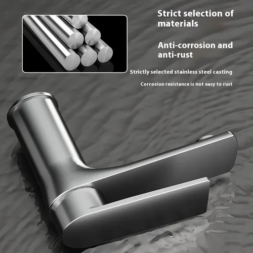 Imagen 2 del producto ZEXEF-grifo para lavabo de baño con fregadero de acero inoxidable gris, pistola de agua fría y caliente, mezclador de gabinete de bidé de cocina para el hogar