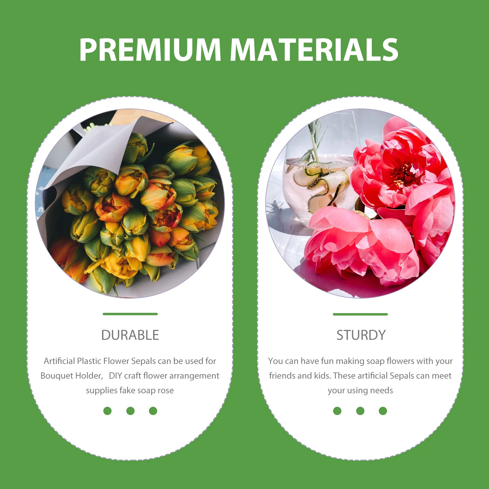 

120Pcs Plastic Sepals Fake Flower Calyxes for DIY Floral Bouquet Arrangement Materials Sepals Fake Flower Calyxes