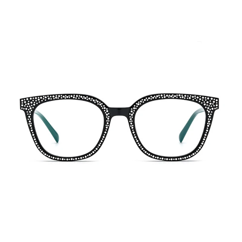 Belight Optical Acetate Rhinestone Square Shape Prescription  Retro Men Women Eyeglasses Spectacle Frame Eyewear JARED 19122