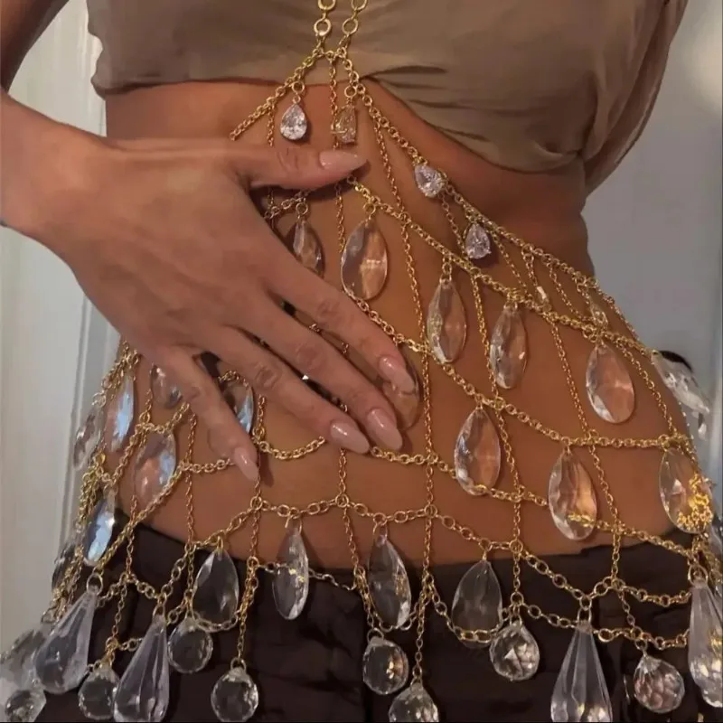 versatile-tank-tops-for-sexy-western-beauties-multi-layer-gemstone-pendant-blouse-with-chain-corset-waist-chain