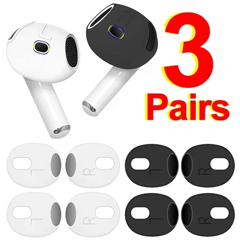 3 Pair Silicone Eartips For Apple AirPods 4 Replacement Ultra Thin Rubber Earbuds Ear Tips For Airpod 4 Anti-Slip Earphone Cover