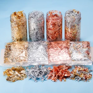 2-10g Serpihan Daun Emas Payet Glitter Resin Epoksi Mengisi Kertas Foil Emas DIY Cetakan Silikon Resin Membuat Perhiasan Seni Kuku 10 perlengkapan pembuatan perhiasan isi emas penjualan terbaik - №
