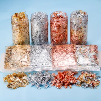 2-10 جرام رقائق أوراق الذهب الترتر يلمع راتنجات الايبوكسي ملء الذهب احباط ورقة DIY بها بنفسك الراتنج قالب من السيليكون مسمار الفن صنع المجوهرات