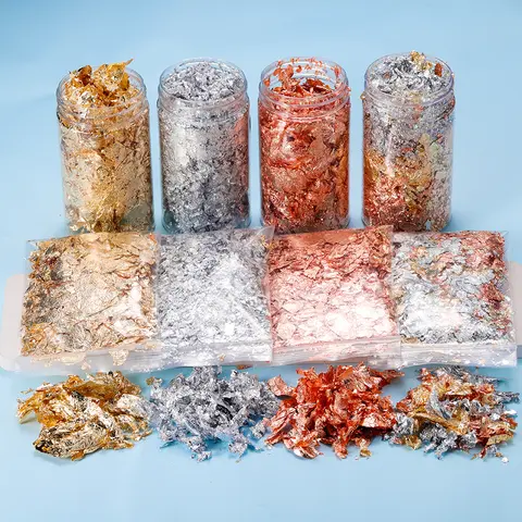 2-10g 금박 조각 장식 조각 glitters 에폭시 수지 충전 금박 종이 DIY 수지 실리콘 금형 네일 아트 쥬얼리 만들기