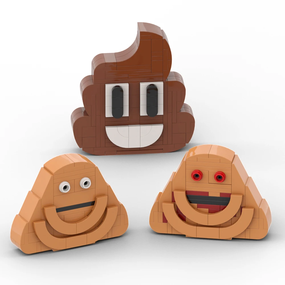 BuildMoc Bou Revenge Building Block Set with Bou/Pou、Poulina、Poop Emojis and Toilet Head Model Toys Children Gifts