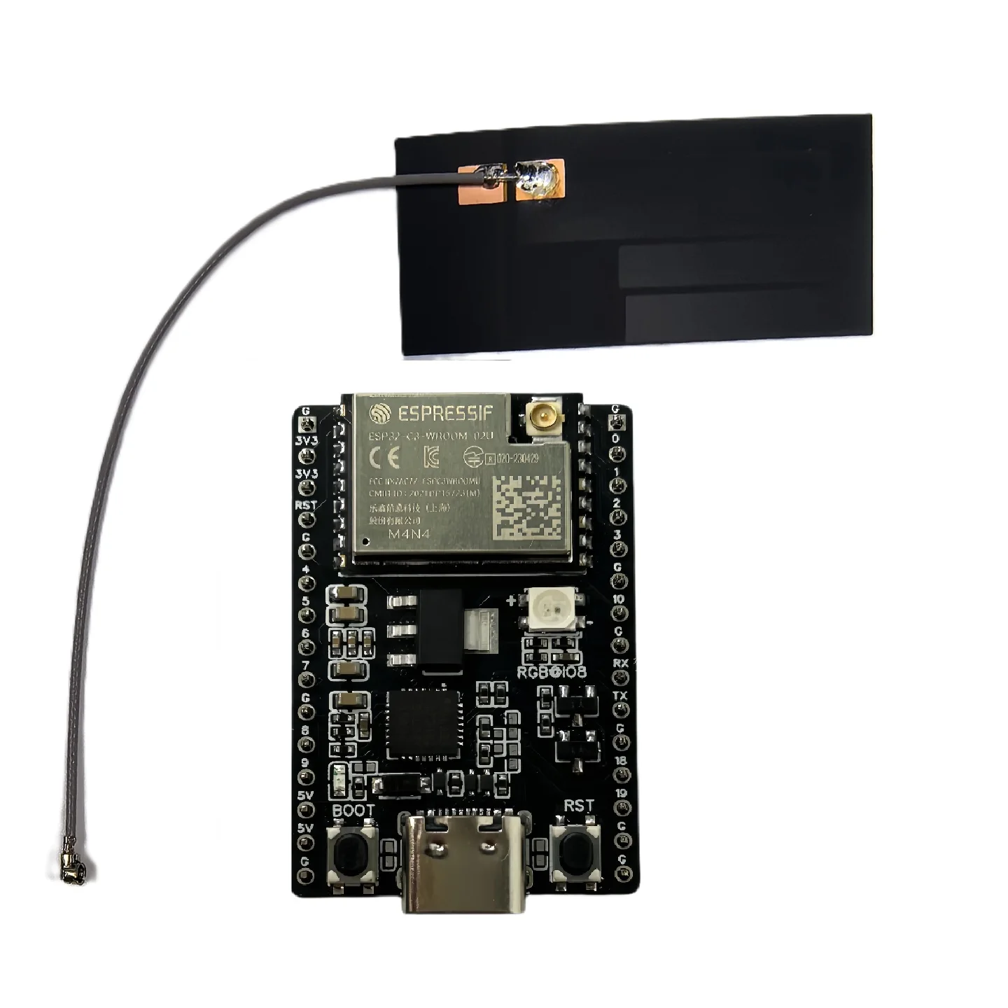 ESP32-C3-DevKitC-02 Development Board, Equipped with ESP32-C3-WROOM-02 / 02U Module Optional Used by Type-C