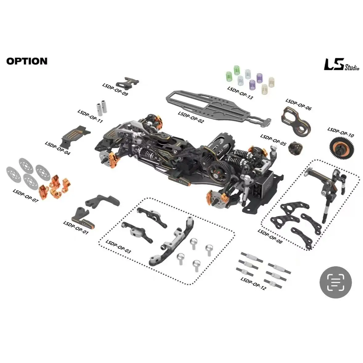LSD-Plaid LSDP RC Car Option Modification Parts for 1/24 RC Remote Control Drift Mosquito Car Upgrade Modification Parts