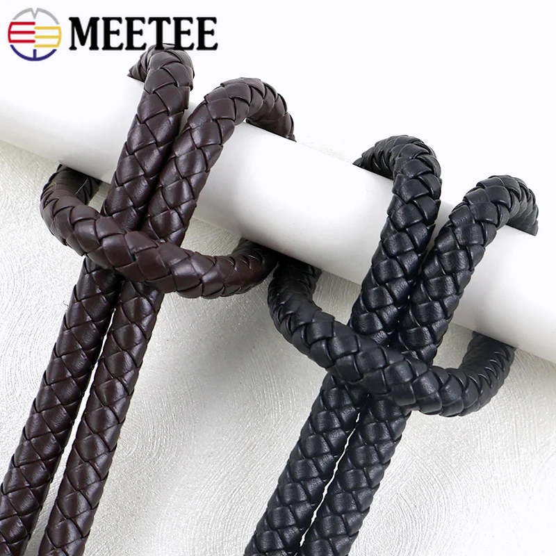 

5/10M 3-12mm PU Leather Braided Rope Bracelet NeckLace Round Cord Shoulder Bag Strap Connector Ropes Handmade Crafts Accessories