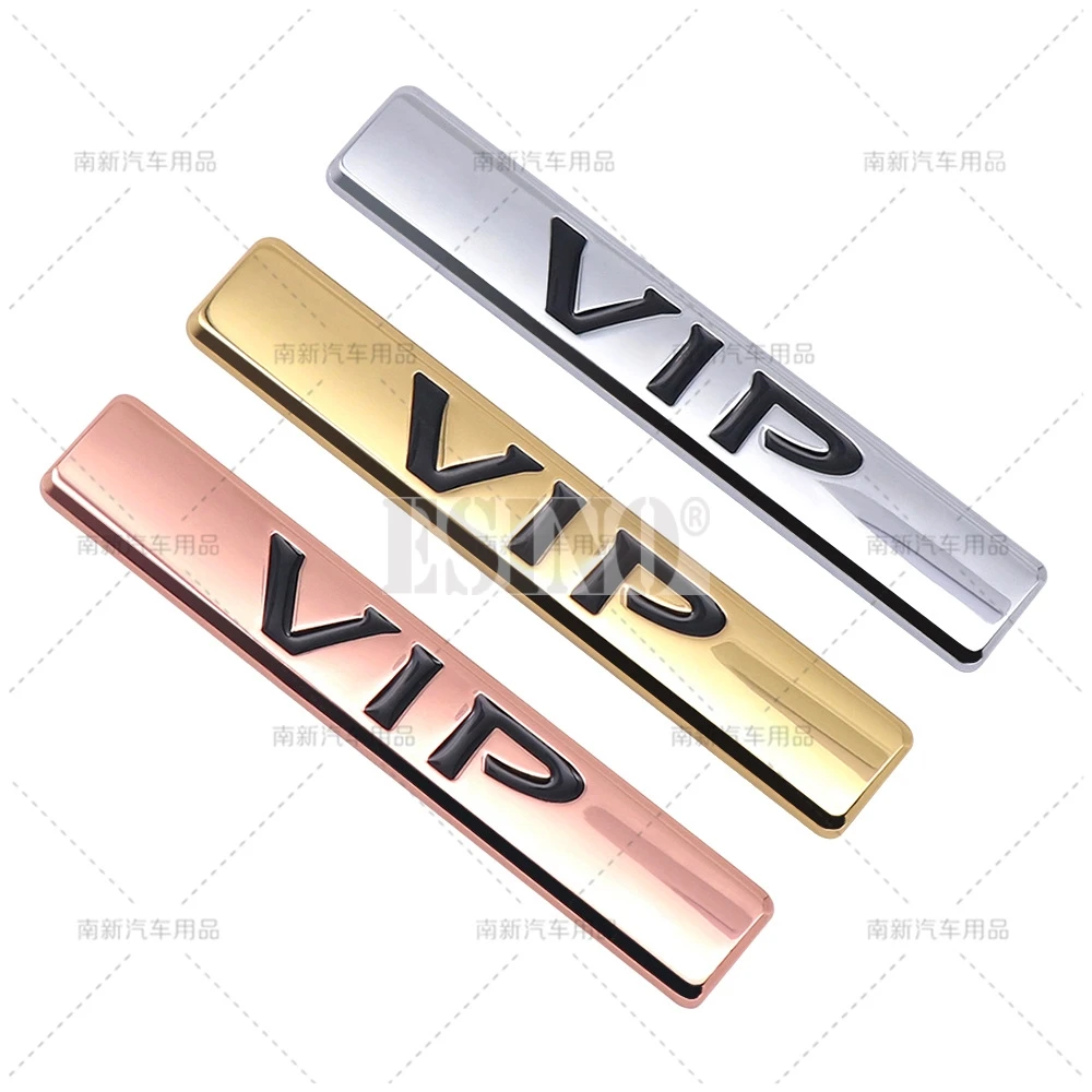New 3D VIP Car Trunk Zinc Alloy Adhesive Badge Emblem Universal Design Car Rear Body Tailgate Accessories Adhesive Styling Badge