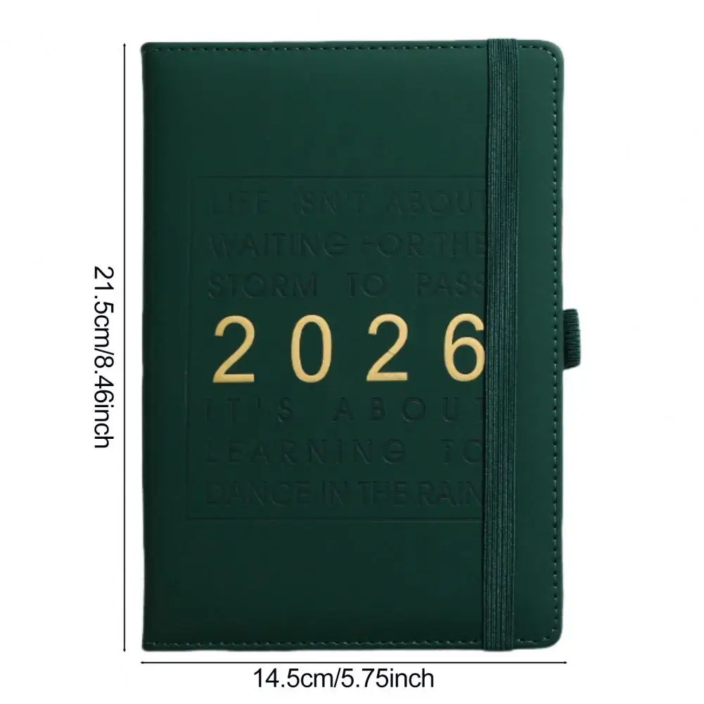 2026 Weekly Planner Daily Productivity Notebook With Monthly Layout Hardcover Organizer Morandi Color Leather For Work School