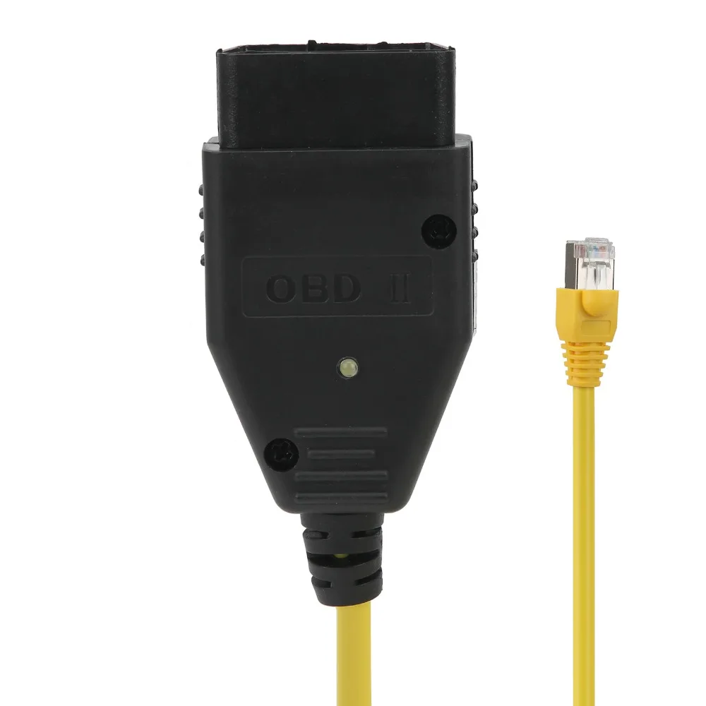 6.6ft/2M ENET OBD2 Cable RJ45 Interface Compatible OBDII Coding Adapter ABS&Brass OBDII Interface Cable Vehicle Diagnostic