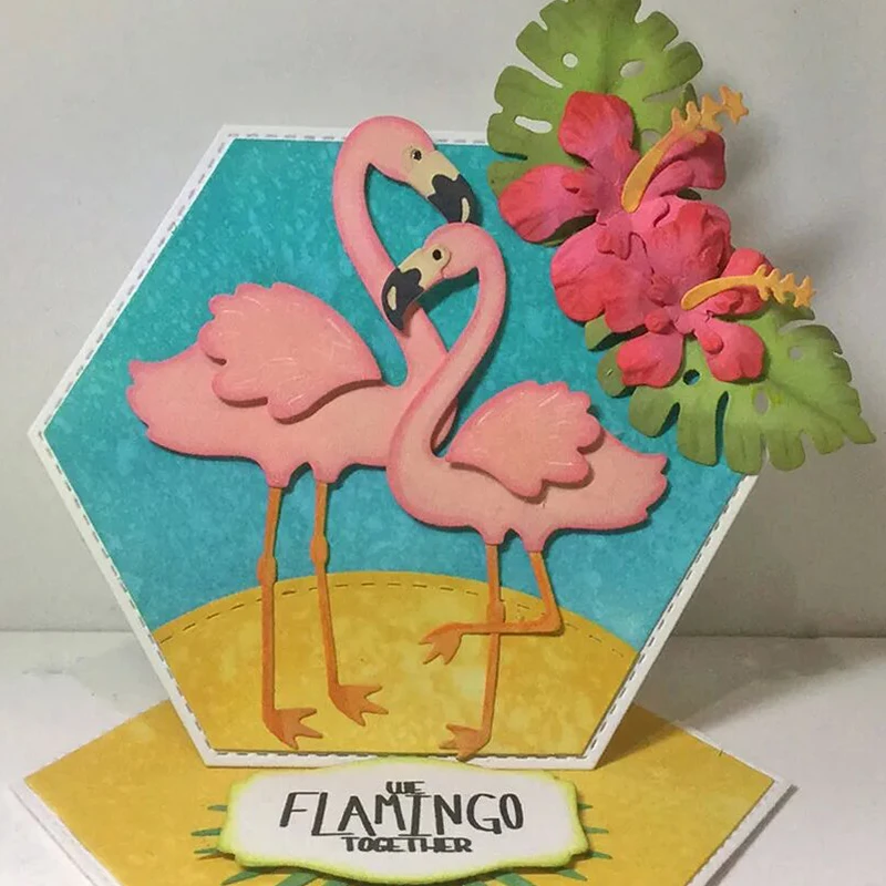 2024 nowe zwierzęce flamingowe emoss rzemieślnicze metalowe matryce do cięcia kartka z życzeniami serii papier do notatnika forma do wycinania