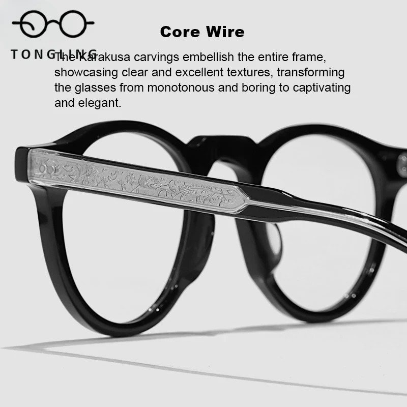 New Acetate Round Glasses Frame Men And Women Fashion Designer Optical Eyeglasses Myopia Reading Personalized Eyewear